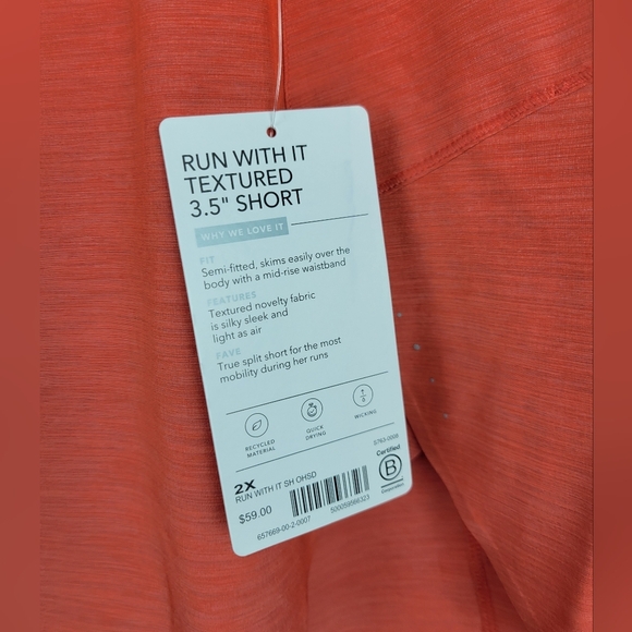 Athleta Run With it‎ shorts Space Dye Orange Haze color Size 2X - Picture 5 of 11
